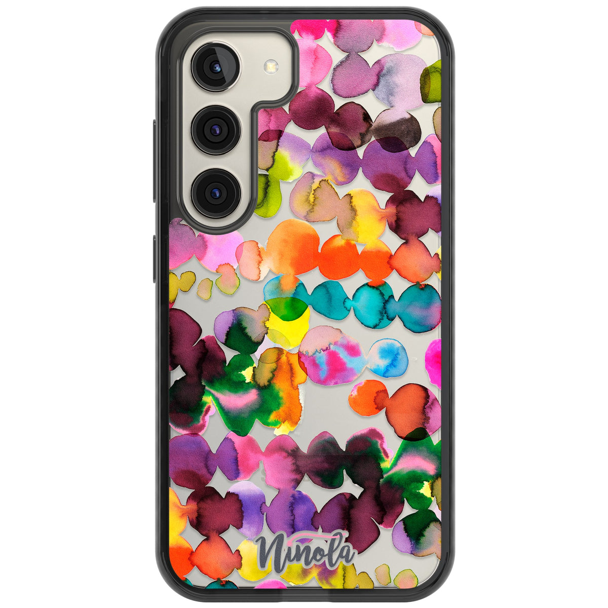 Ink Splash Hues Samsung S22 / Samsung S22 Plus / Samsung S23 / Samsung S23 Plus / Samsung S24 / Samsung S24 Plus Impact Black Phone Case front