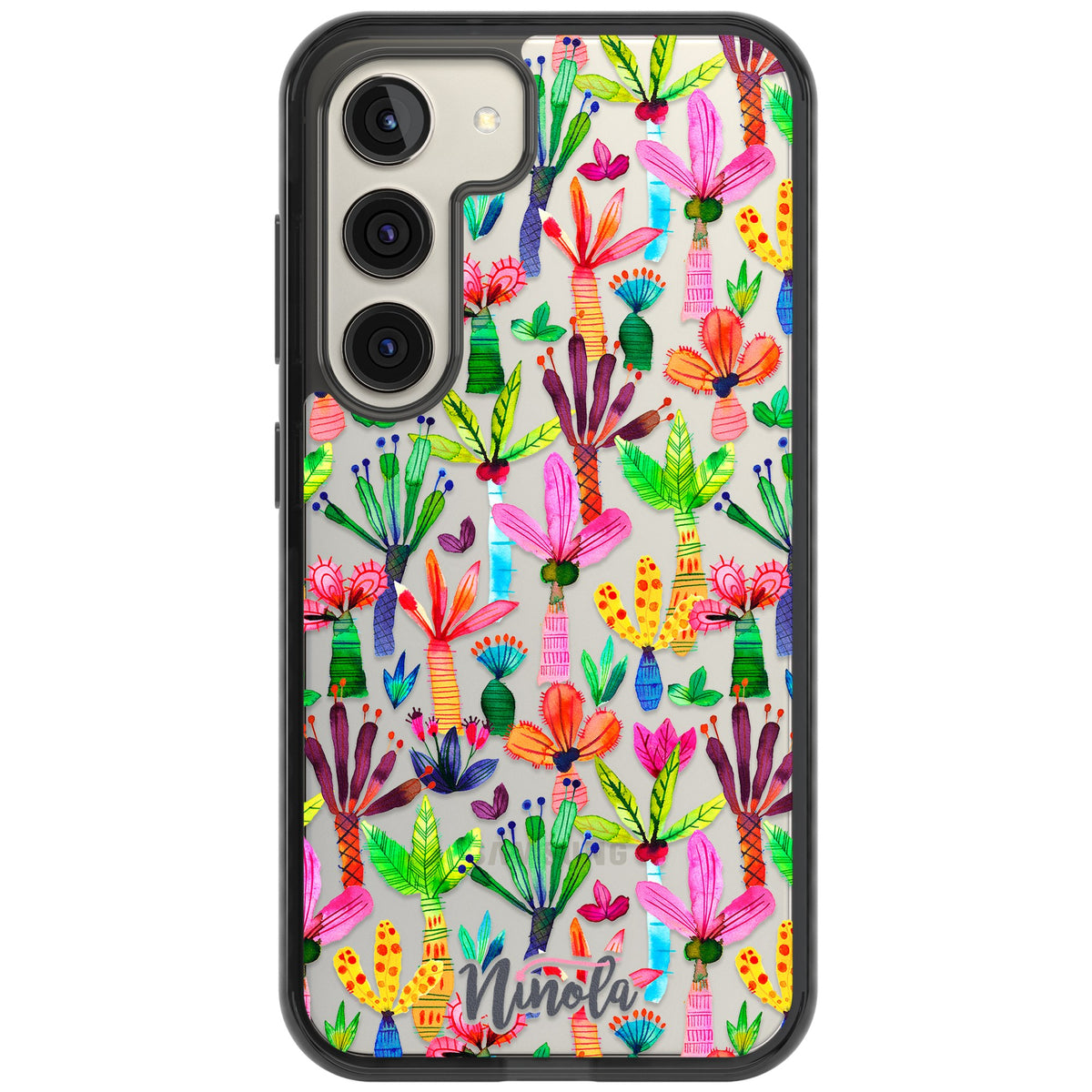 Tropical Botanical Samsung S22 / Samsung S22 Plus / Samsung S23 / Samsung S23 Plus / Samsung S24 / Samsung S24 Plus Impact Black Phone Case front