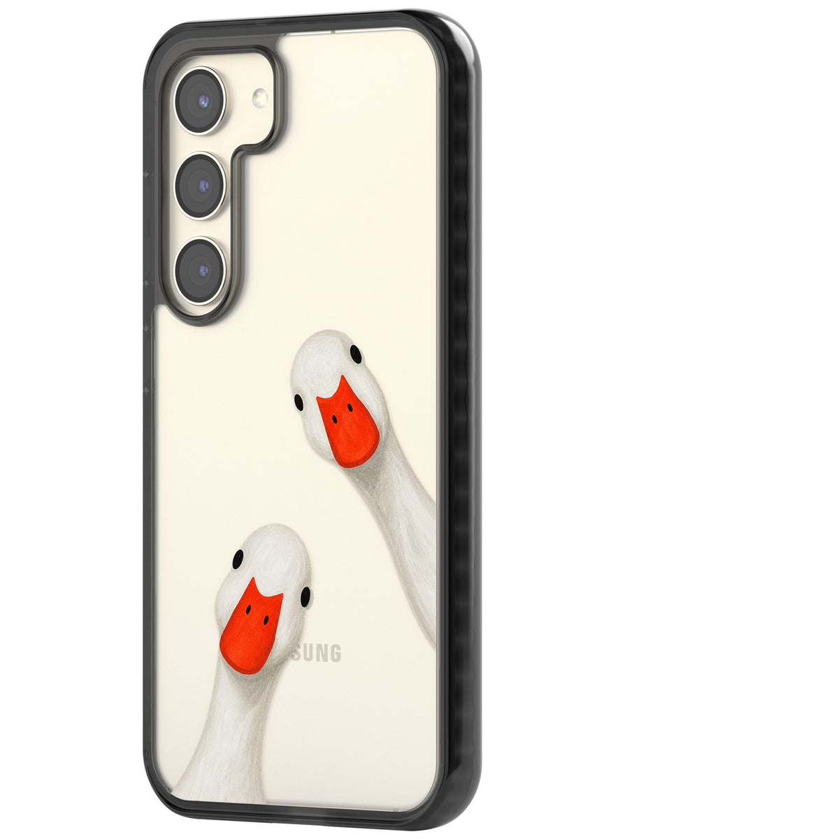 Nosy Ducks Samsung S22 / Samsung S22 Plus / Samsung S23 / Samsung S23 Plus / Samsung S24 / Samsung S24 Plus Impact Black Phone Case side