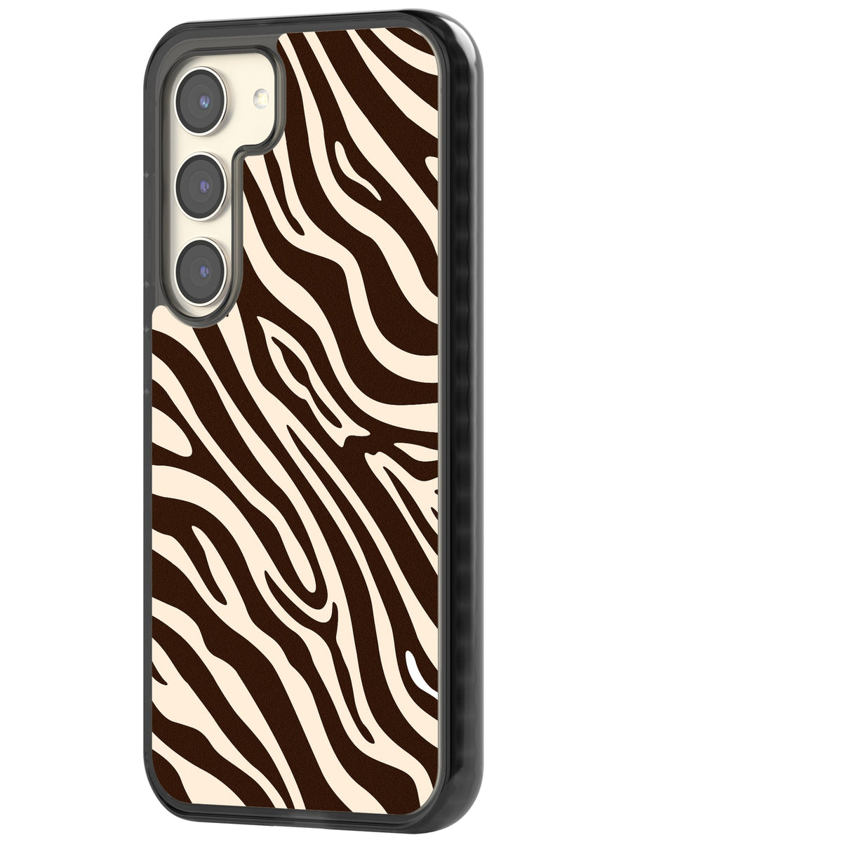 Mocha Zebra Samsung S22 / Samsung S22 Plus / Samsung S23 / Samsung S23 Plus / Samsung S24 / Samsung S24 Plus Impact Black Phone Case side