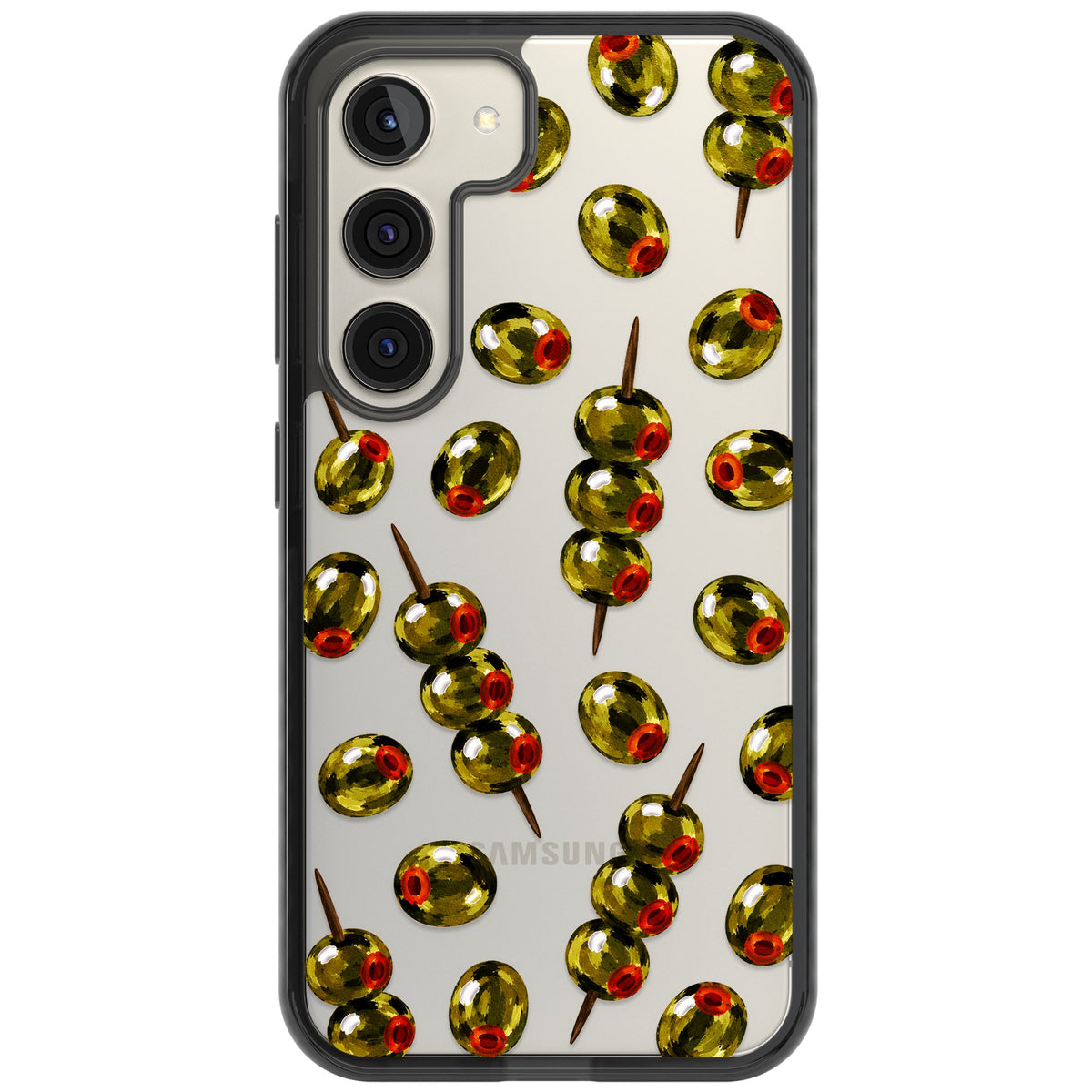 Painted Olives Samsung S22 / Samsung S22 Plus / Samsung S23 / Samsung S23 Plus / Samsung S24 / Samsung S24 Plus Impact Black Phone Case front