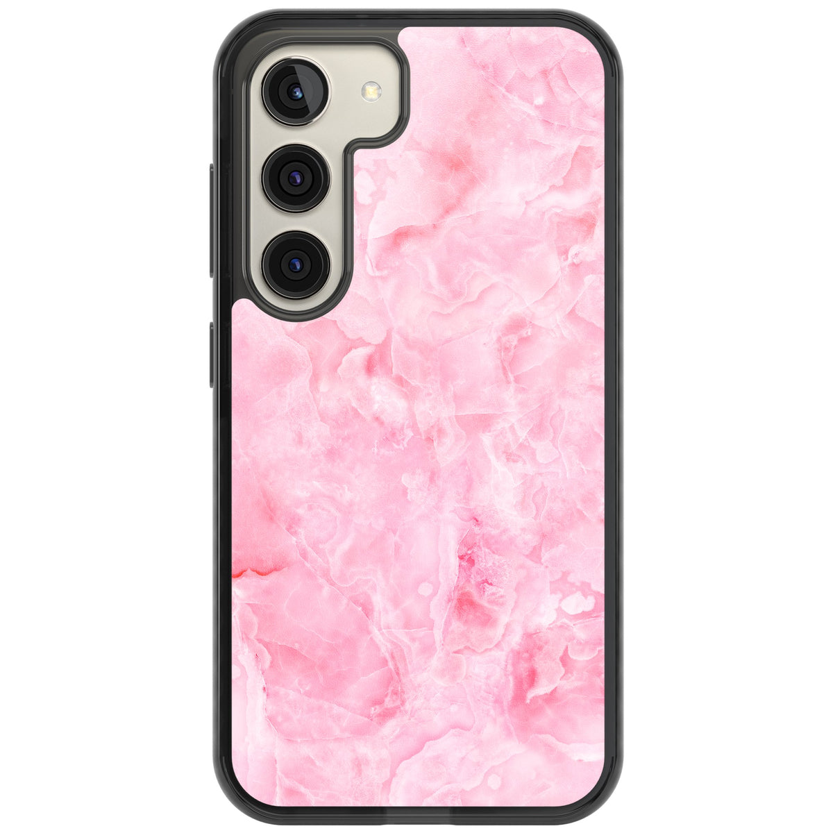 Pink Onyx Marble Samsung S22 / Samsung S22 Plus / Samsung S23 / Samsung S23 Plus / Samsung S24 / Samsung S24 Plus Impact Black Phone Case front