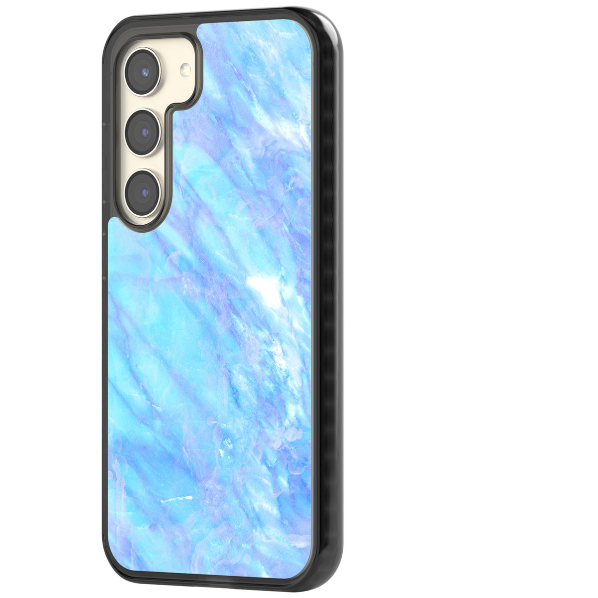 Iridescent Marble Samsung S22 / Samsung S22 Plus / Samsung S23 / Samsung S23 Plus / Samsung S24 / Samsung S24 Plus Impact Black Phone Case side