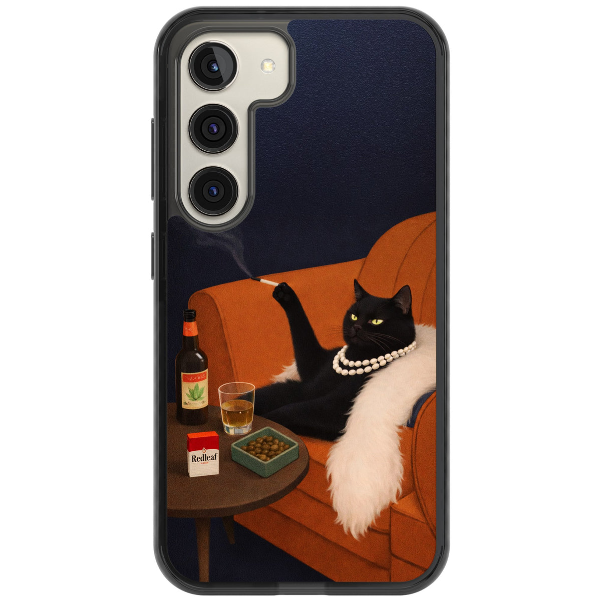 Spoiled Rotten Cat Samsung S22 / Samsung S22 Plus / Samsung S23 / Samsung S23 Plus / Samsung S24 / Samsung S24 Plus Impact Black Phone Case front