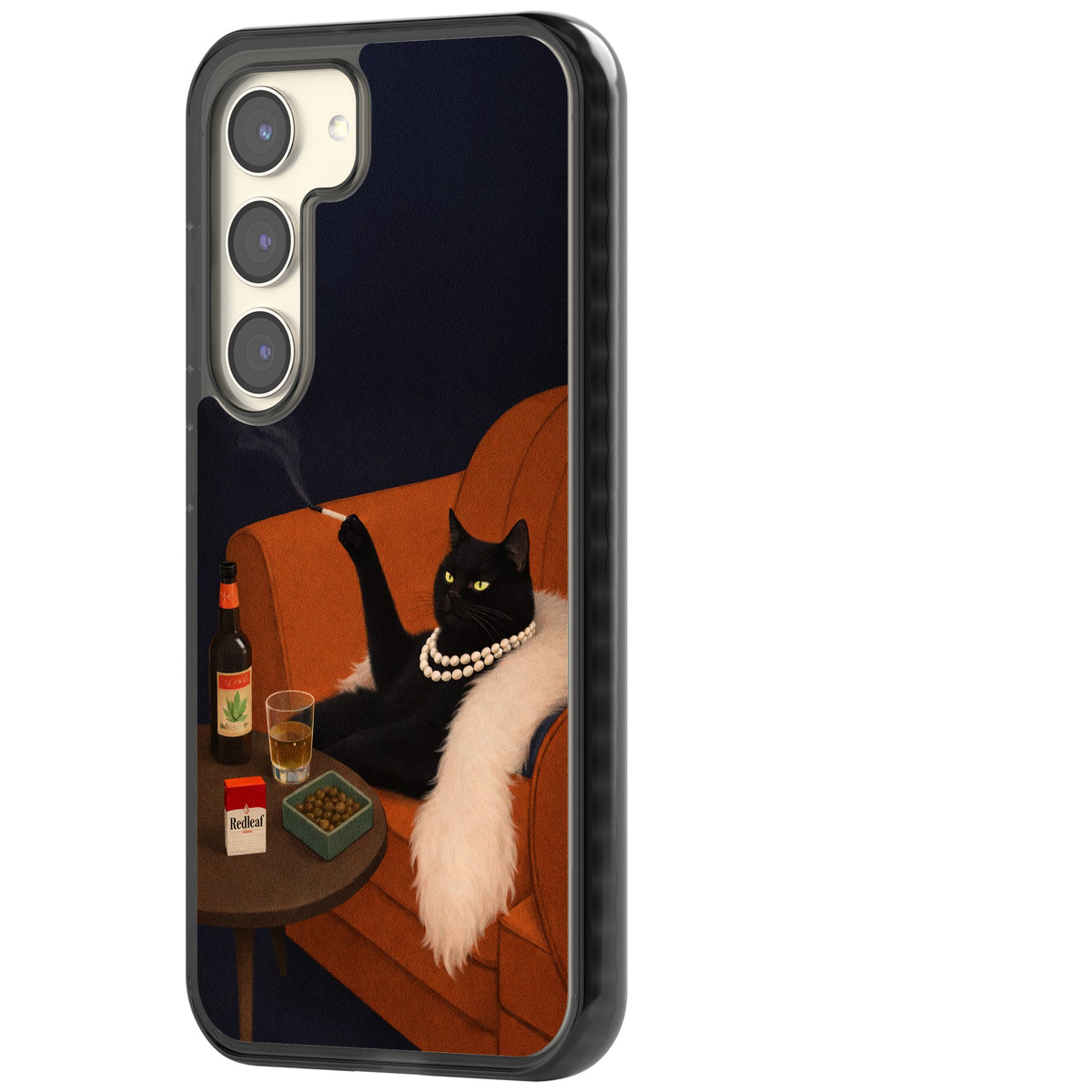 Spoiled Rotten Cat Samsung S22 / Samsung S22 Plus / Samsung S23 / Samsung S23 Plus / Samsung S24 / Samsung S24 Plus Impact Black Phone Case side