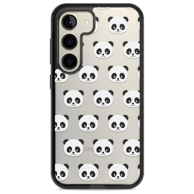 Panda Face Pattern Phone Case Samsung S22 / Black Impact Case,Samsung S23 / Black Impact Case Blanc Space