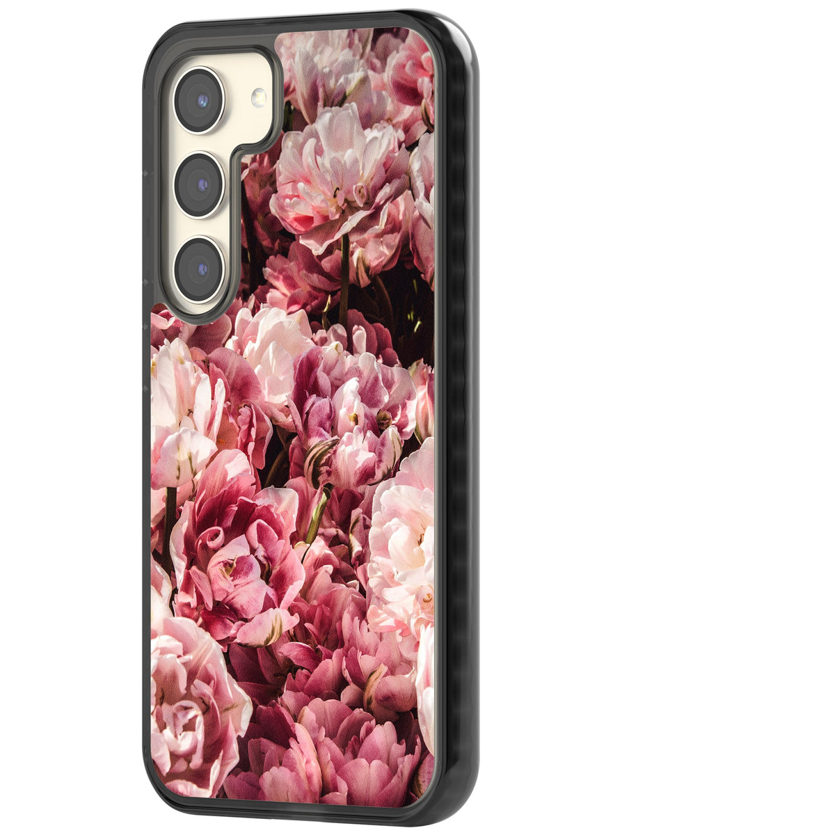 Peony Dream Samsung S22 / Samsung S22 Plus / Samsung S23 / Samsung S23 Plus / Samsung S24 / Samsung S24 Plus Impact Black Phone Case side