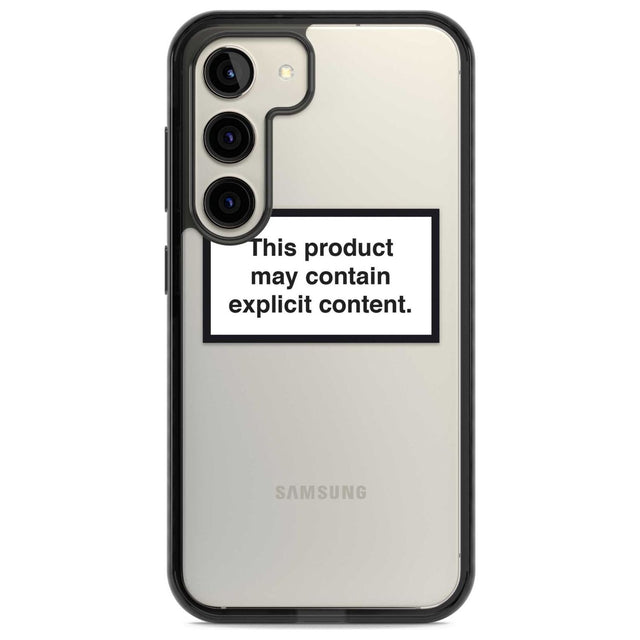 Contains Explicit Content Phone Case Samsung S22 / Black Impact Case,Samsung S23 / Black Impact Case Blanc Space