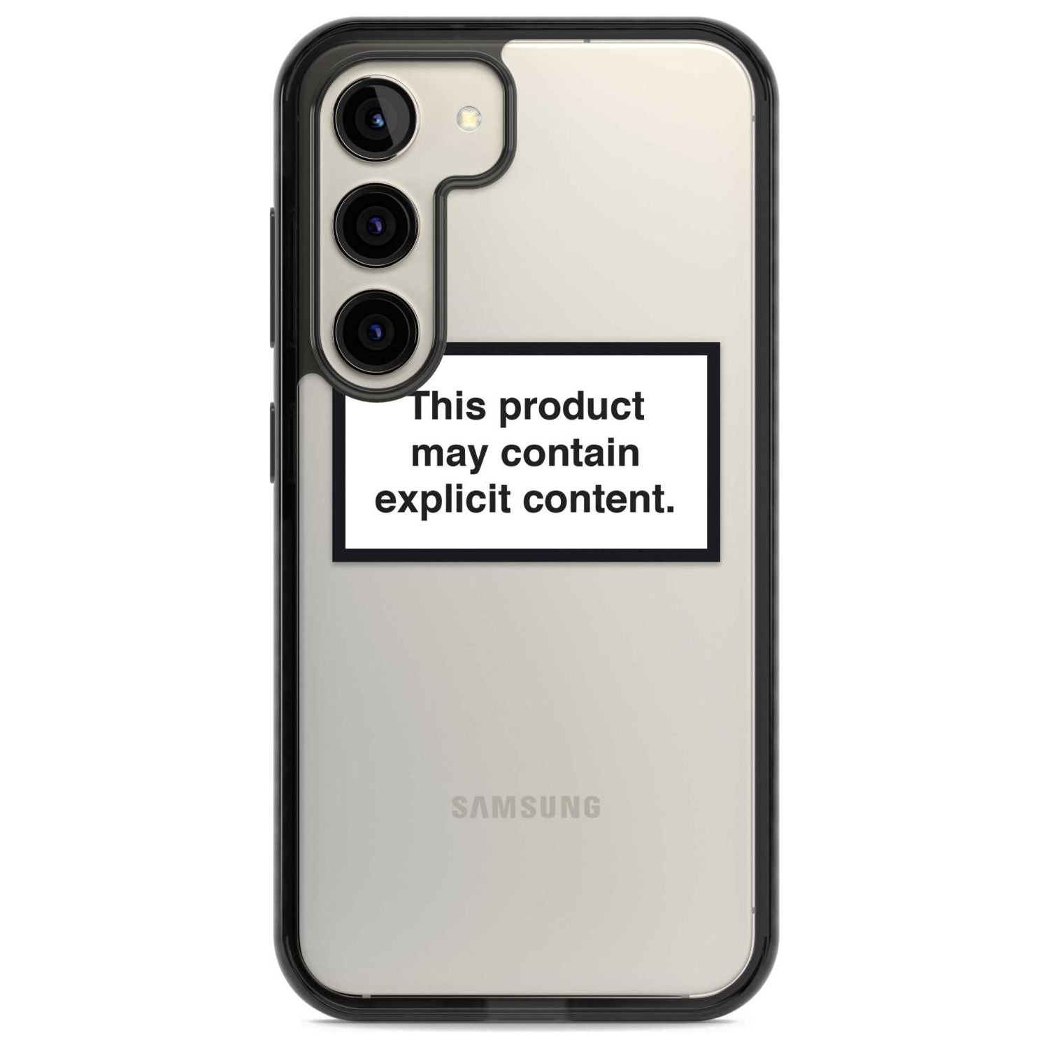 Contains Explicit Content Phone Case Samsung S22 / Black Impact Case,Samsung S23 / Black Impact Case Blanc Space
