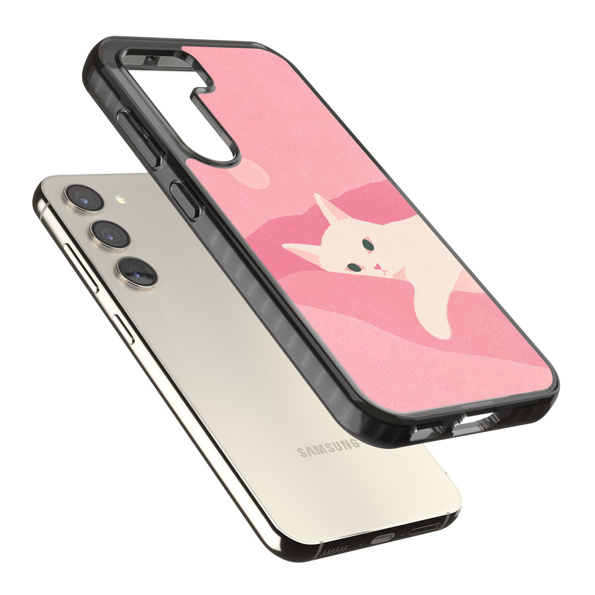 Pink Dreams Samsung S22 / Samsung S22 Plus / Samsung S23 / Samsung S23 Plus / Samsung S24 / Samsung S24 Plus Impact Black Phone Case angled