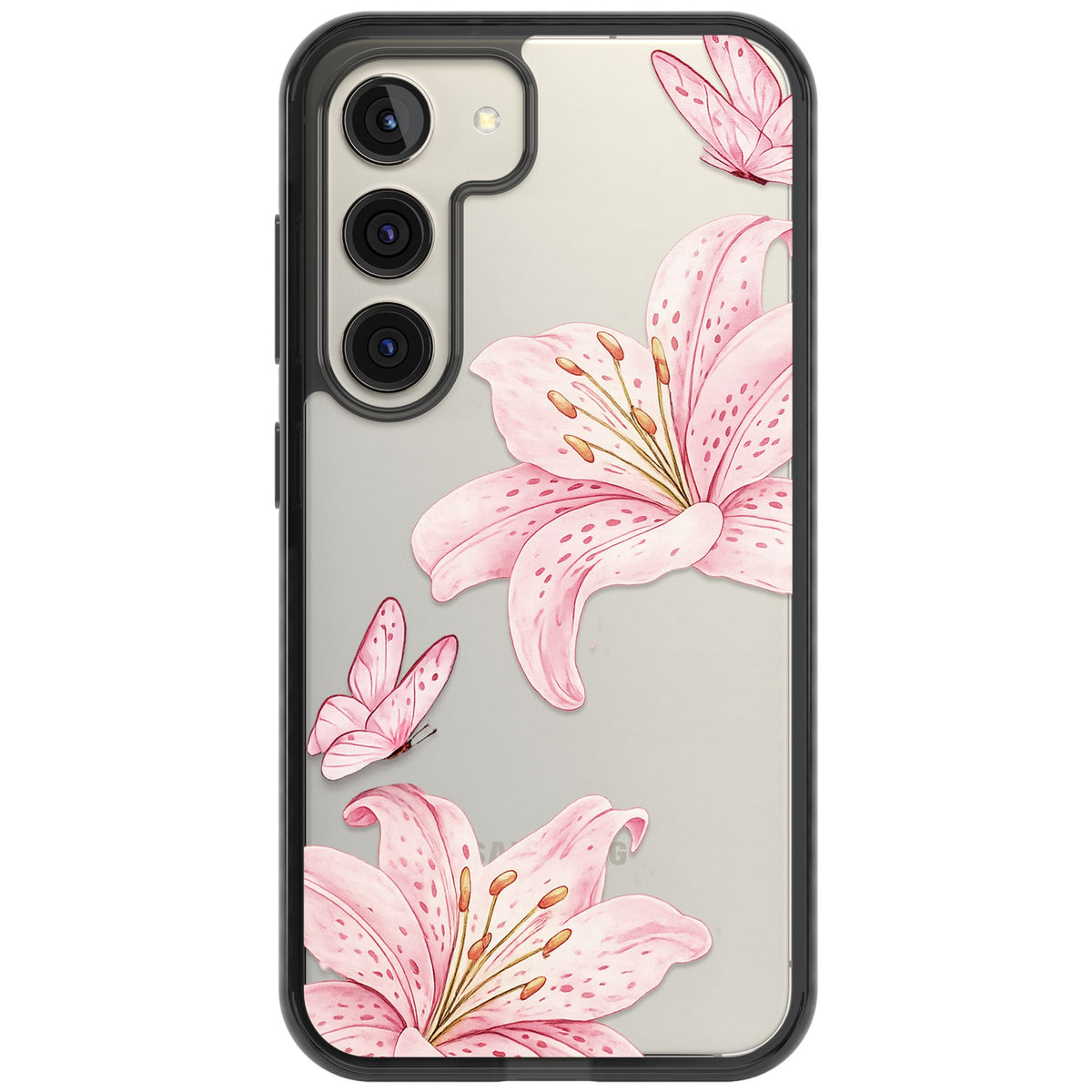 Lily Whisper Samsung S22 / Samsung S22 Plus / Samsung S23 / Samsung S23 Plus / Samsung S24 / Samsung S24 Plus Impact Black Phone Case front