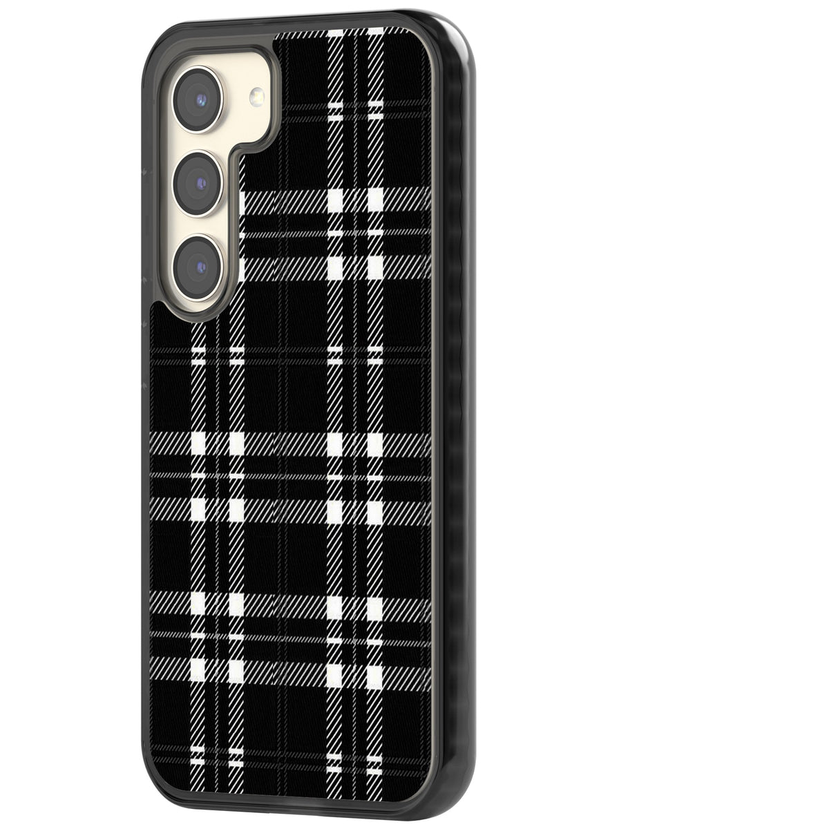 Divine Black Plaid Samsung S22 / Samsung S22 Plus / Samsung S23 / Samsung S23 Plus / Samsung S24 / Samsung S24 Plus Impact Black Phone Case side