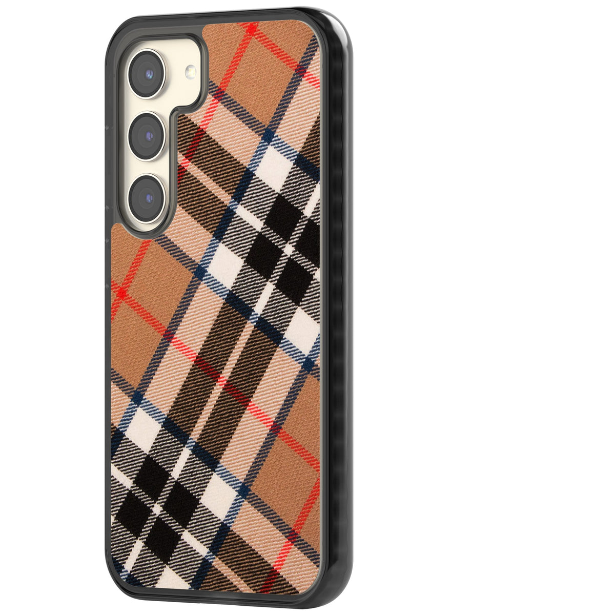 Haymarket Check Samsung S22 / Samsung S22 Plus / Samsung S23 / Samsung S23 Plus / Samsung S24 / Samsung S24 Plus Impact Black Phone Case side