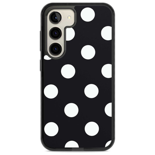 Chic Black Polka Dot Phone Case Samsung S22 / Black Impact Case,Samsung S23 / Black Impact Case Blanc Space