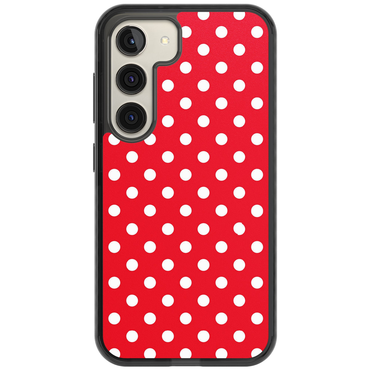 Red Polka Dot Samsung S22 / Samsung S22 Plus / Samsung S23 / Samsung S23 Plus / Samsung S24 / Samsung S24 Plus Impact Black Phone Case front