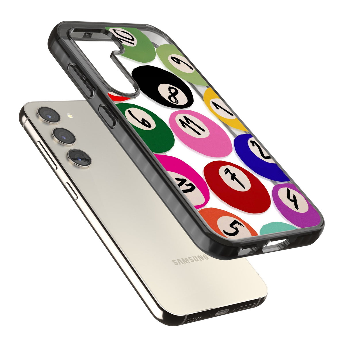 Lucky Break Samsung S22 / Samsung S22 Plus / Samsung S23 / Samsung S23 Plus / Samsung S24 / Samsung S24 Plus Impact Black Phone Case angled
