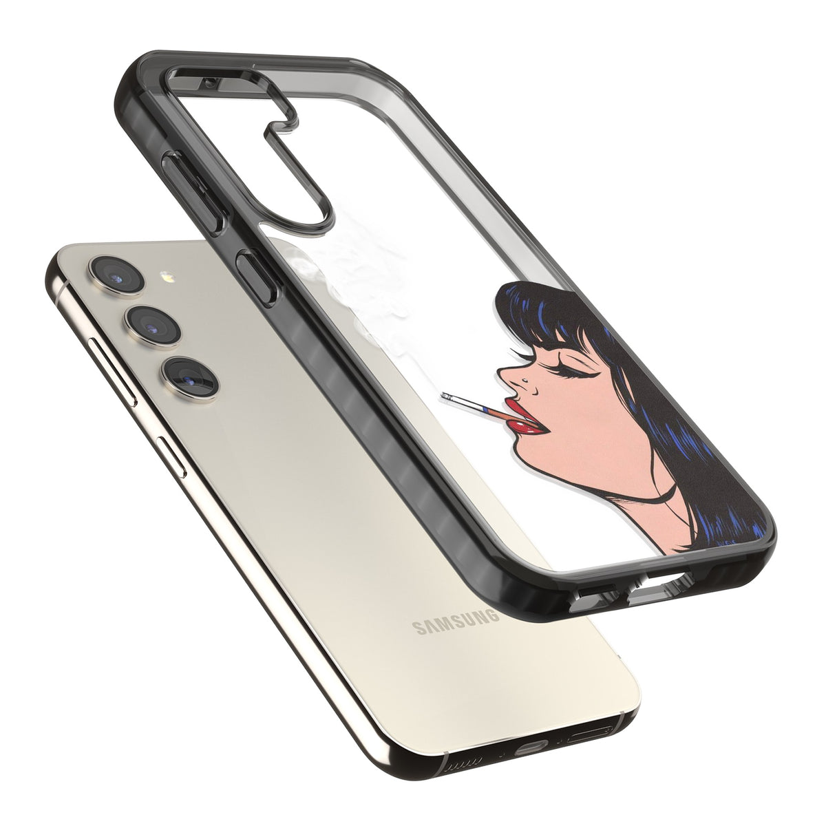 Stress Relief Samsung S22 / Samsung S22 Plus / Samsung S23 / Samsung S23 Plus / Samsung S24 / Samsung S24 Plus Impact Black Phone Case angled