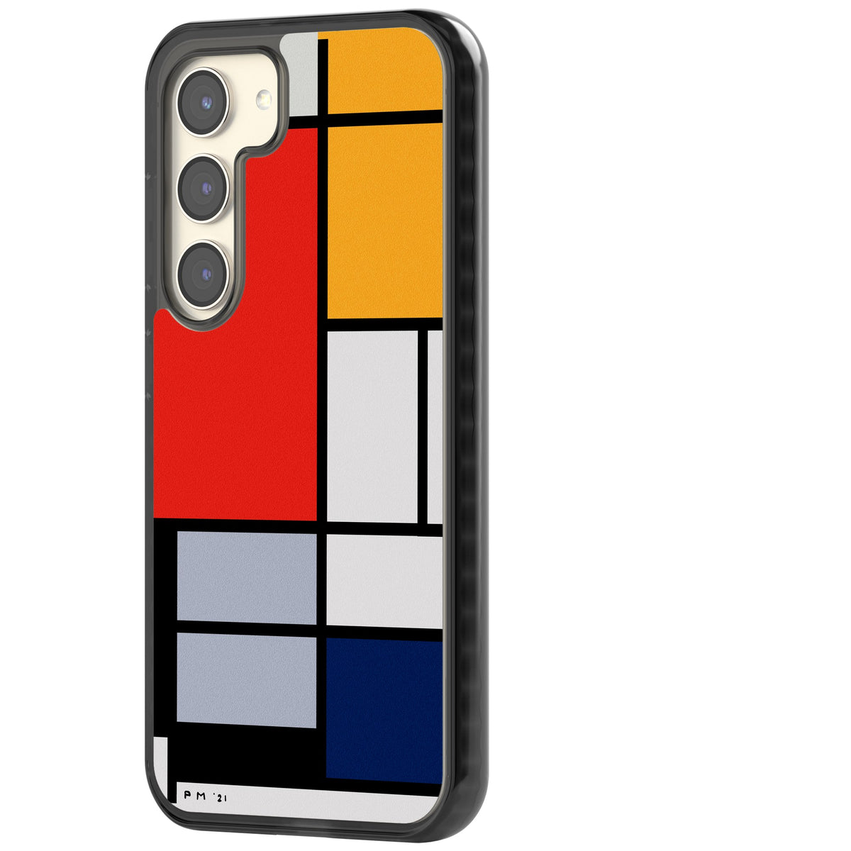 Piet Mondrian's Composition Samsung S22 / Samsung S22 Plus / Samsung S23 / Samsung S23 Plus / Samsung S24 / Samsung S24 Plus Impact Black Phone Case side