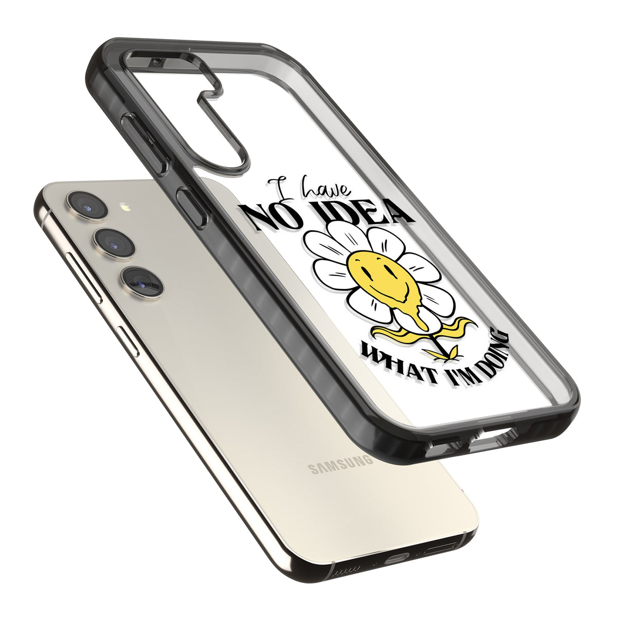 No Idea Samsung S22 / Samsung S22 Plus / Samsung S23 / Samsung S23 Plus / Samsung S24 / Samsung S24 Plus Impact Black Phone Case angled