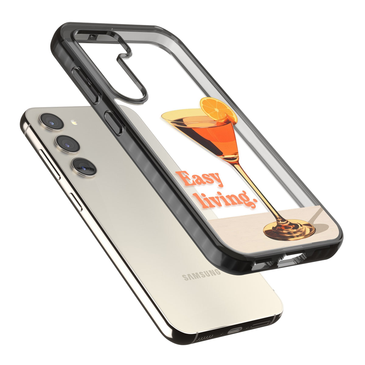Easy Living Samsung S22 / Samsung S22 Plus / Samsung S23 / Samsung S23 Plus / Samsung S24 / Samsung S24 Plus Impact Black Phone Case angled