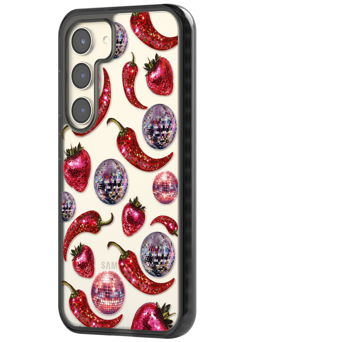 Spicy Disco Samsung S22 / Samsung S22 Plus / Samsung S23 / Samsung S23 Plus / Samsung S24 / Samsung S24 Plus Impact Black Phone Case side