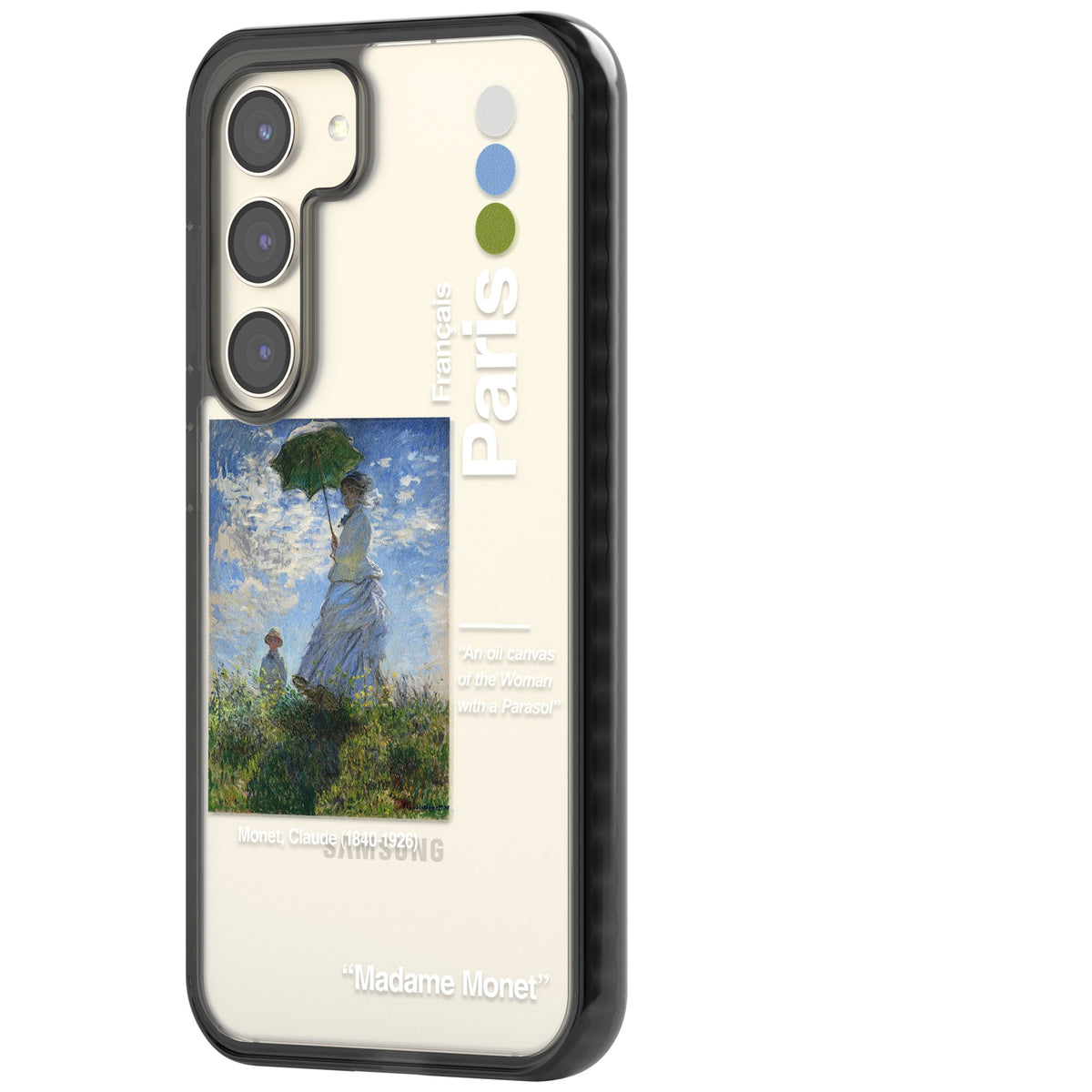 Madame Monet And Her Son Samsung S22 / Samsung S22 Plus / Samsung S23 / Samsung S23 Plus / Samsung S24 / Samsung S24 Plus Impact Black Phone Case side