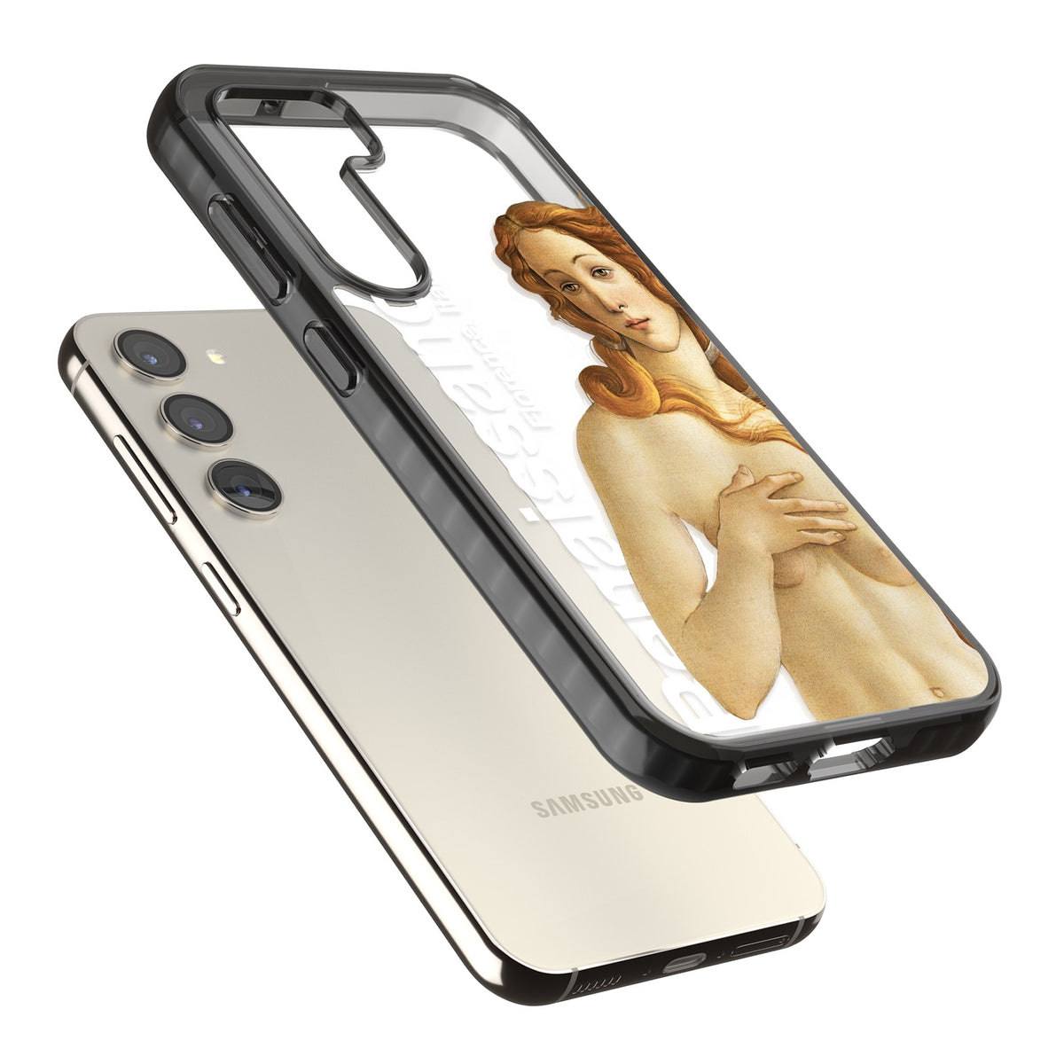 Florence Renaissance Samsung S22 / Samsung S22 Plus / Samsung S23 / Samsung S23 Plus / Samsung S24 / Samsung S24 Plus Impact Black Phone Case angled