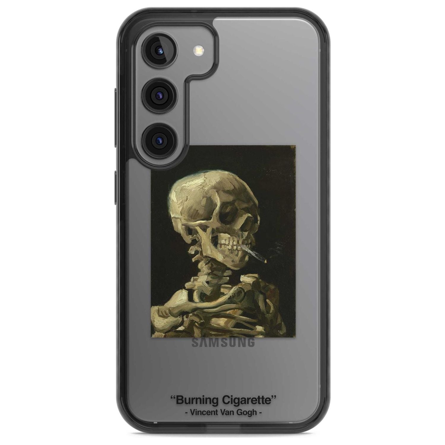 Burning Cigarette Phone Case Samsung S22 / Black Impact Case,Samsung S23 / Black Impact Case Blanc Space