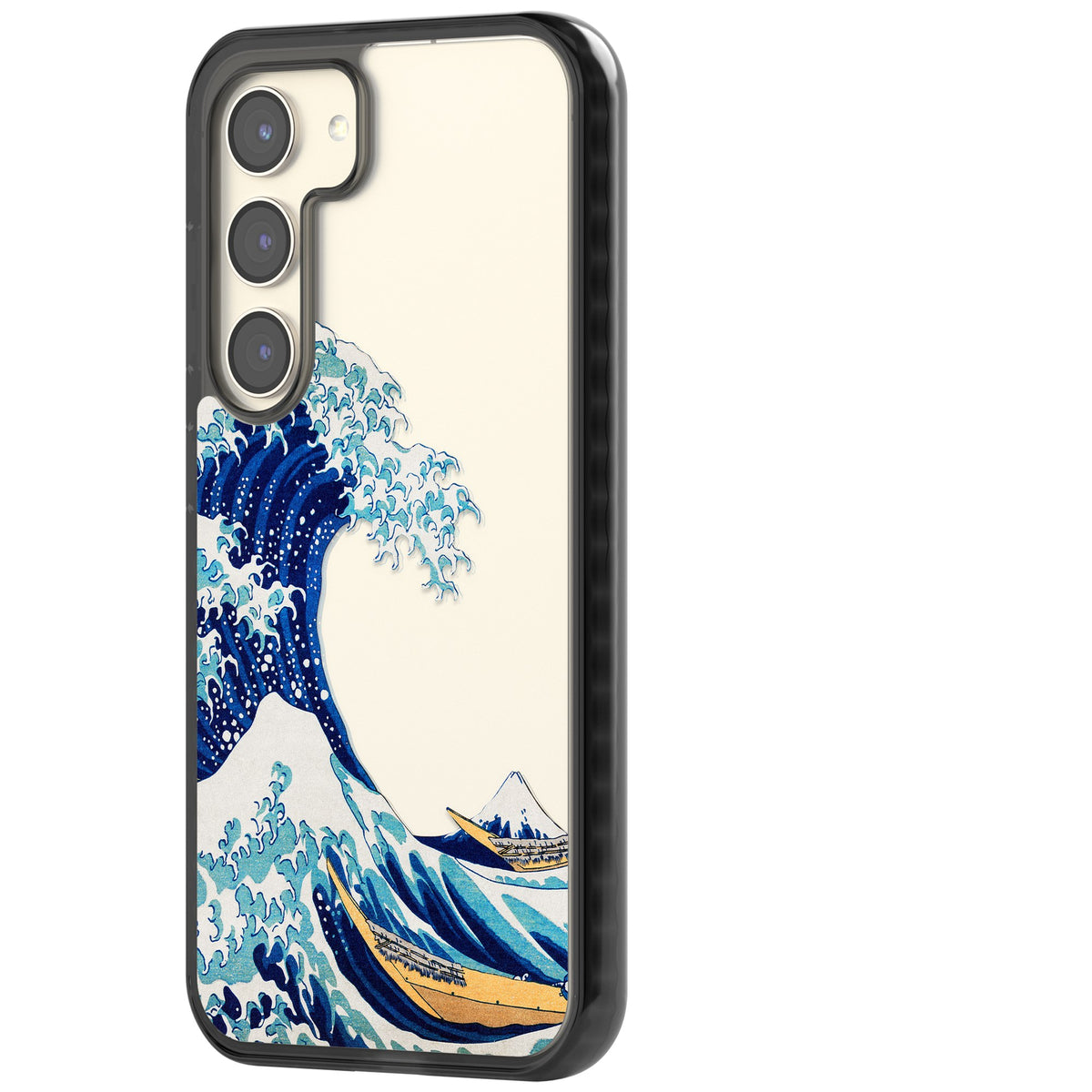 The Great Wave Of Kanagawa Samsung S22 / Samsung S22 Plus / Samsung S23 / Samsung S23 Plus / Samsung S24 / Samsung S24 Plus Impact Black Phone Case side