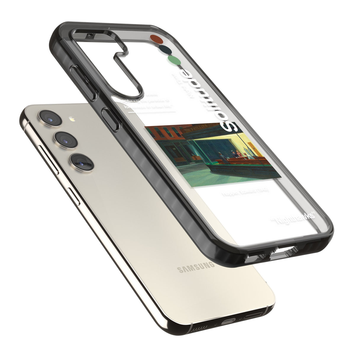 Nighthawks Samsung S22 / Samsung S22 Plus / Samsung S23 / Samsung S23 Plus / Samsung S24 / Samsung S24 Plus Impact Black Phone Case angled