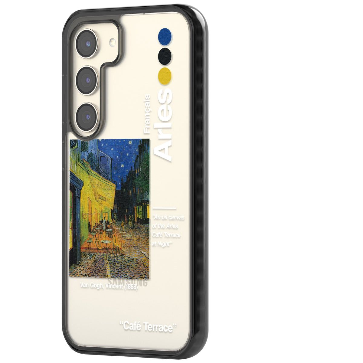 Cafe Terrace At Night Samsung S22 / Samsung S22 Plus / Samsung S23 / Samsung S23 Plus / Samsung S24 / Samsung S24 Plus Impact Black Phone Case side