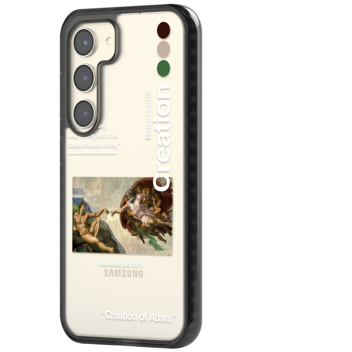 Creation Of Adam Michelangelo Samsung S22 / Samsung S22 Plus / Samsung S23 / Samsung S23 Plus / Samsung S24 / Samsung S24 Plus Impact Black Phone Case side