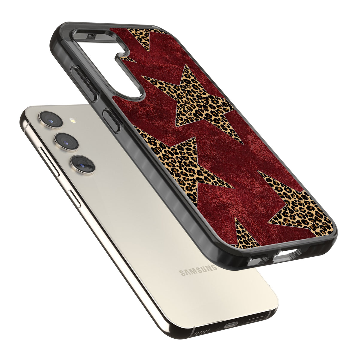 Showgirl Samsung S22 / Samsung S22 Plus / Samsung S23 / Samsung S23 Plus / Samsung S24 / Samsung S24 Plus Impact Black Phone Case angled