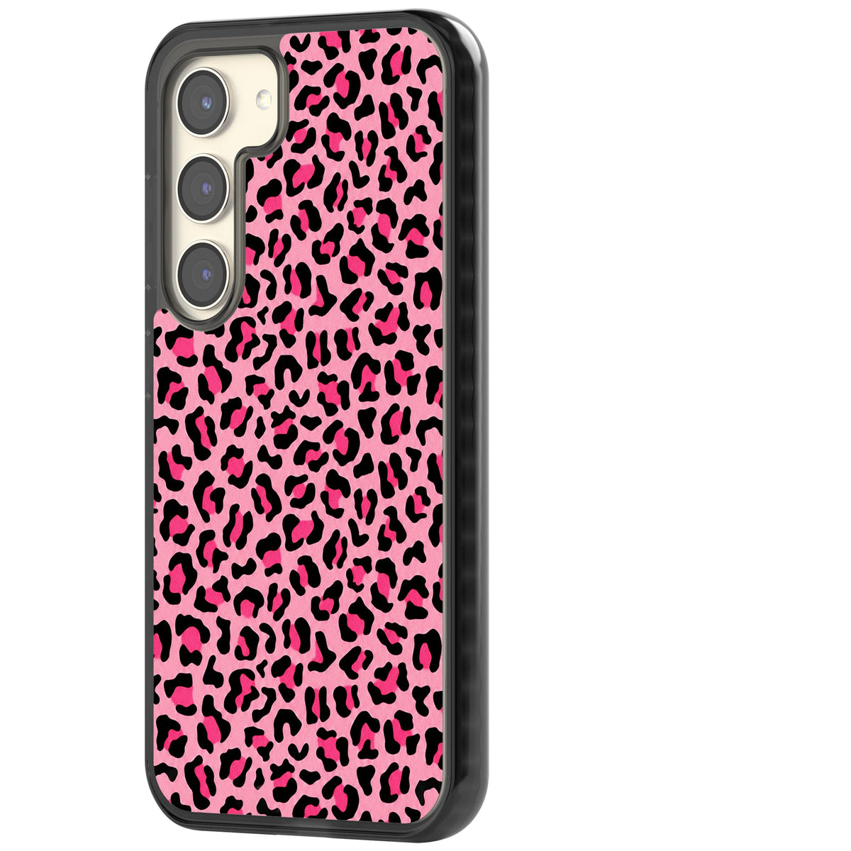 Pink Leopard Samsung S22 / Samsung S22 Plus / Samsung S23 / Samsung S23 Plus / Samsung S24 / Samsung S24 Plus Impact Black Phone Case side