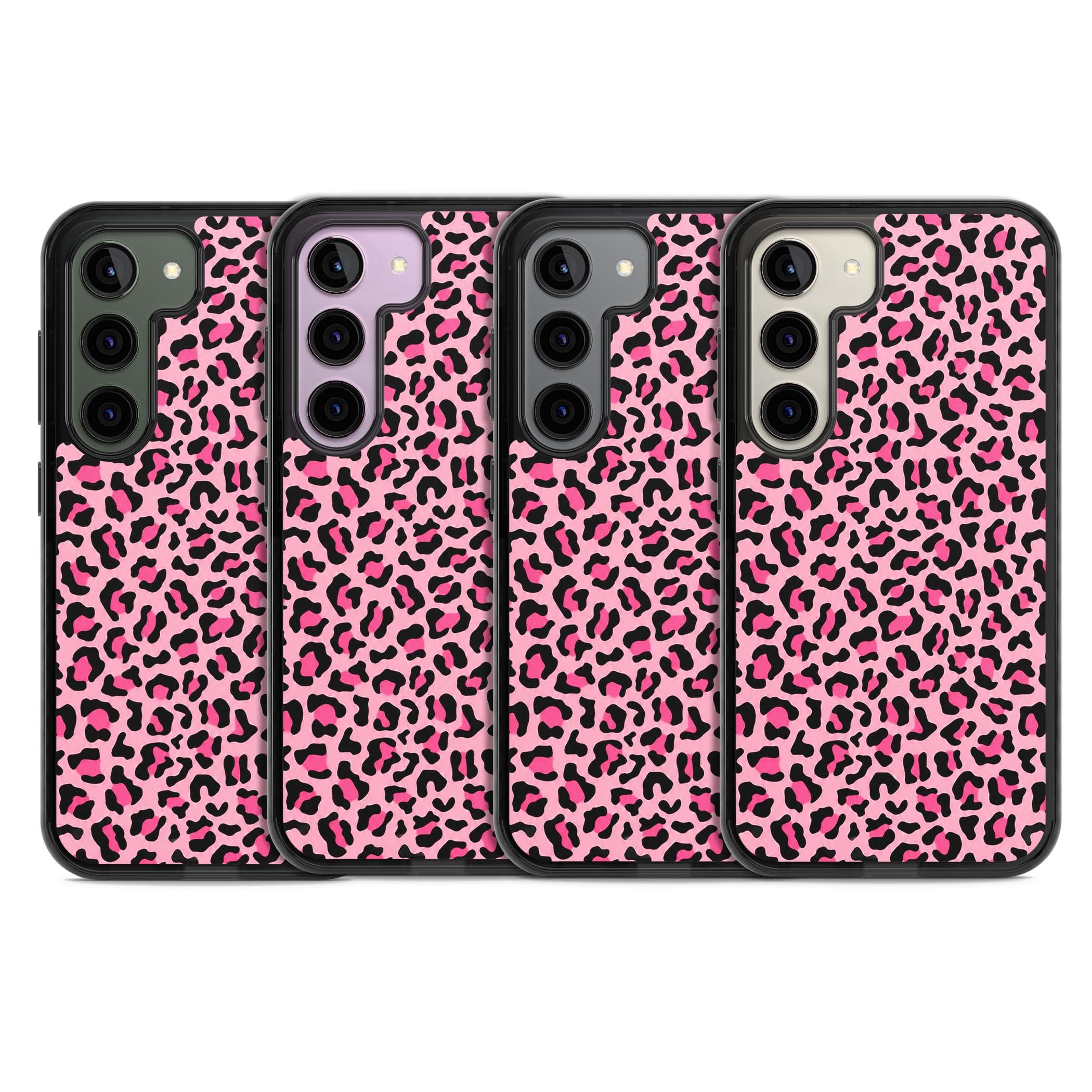 Pink Leopard baddie iPhone case | Black Impact case for Samsung Galaxy S24, Samsung Galaxy S23, Samsung Galaxy S22