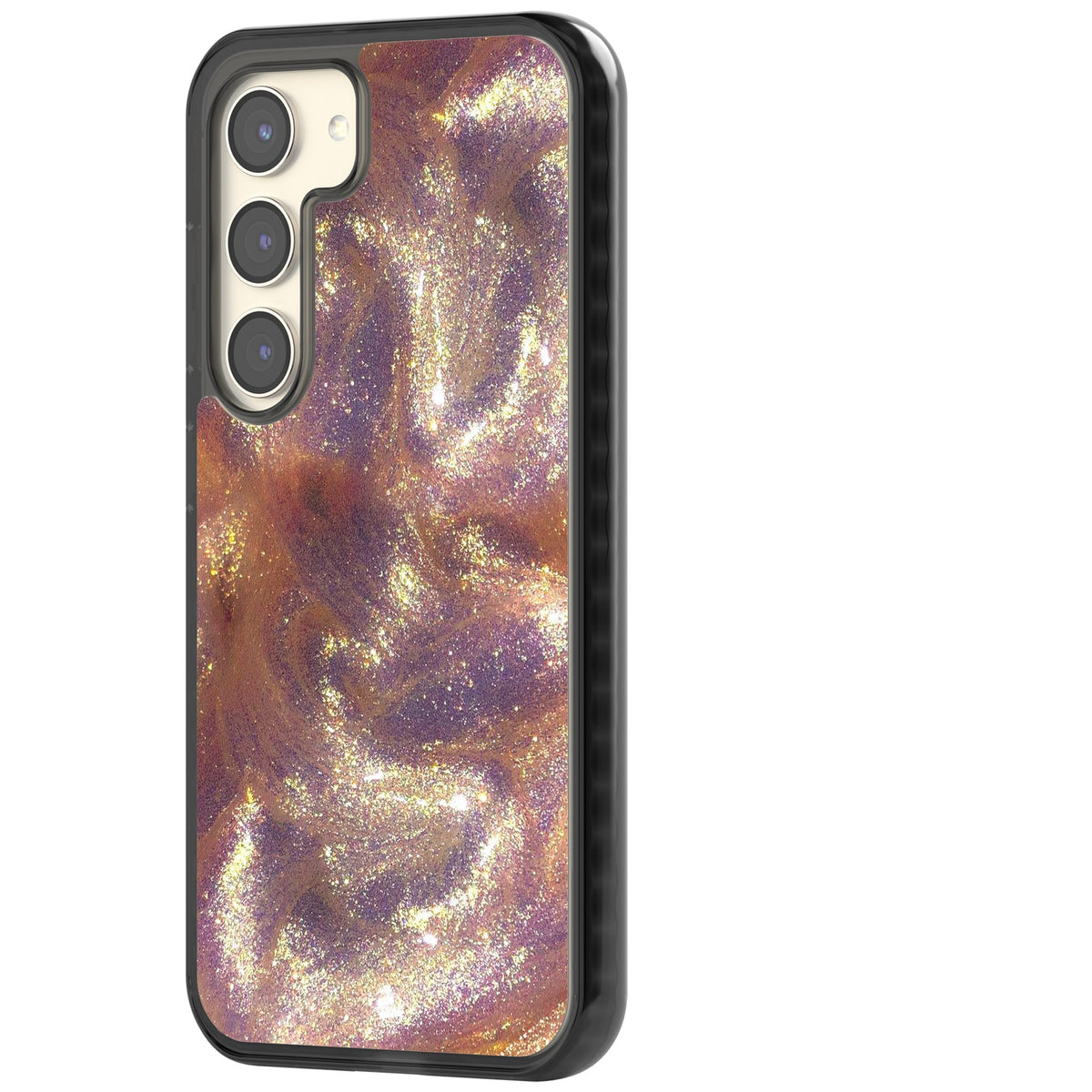 Shimmer Samsung S22 / Samsung S22 Plus / Samsung S23 / Samsung S23 Plus / Samsung S24 / Samsung S24 Plus Impact Black Phone Case side