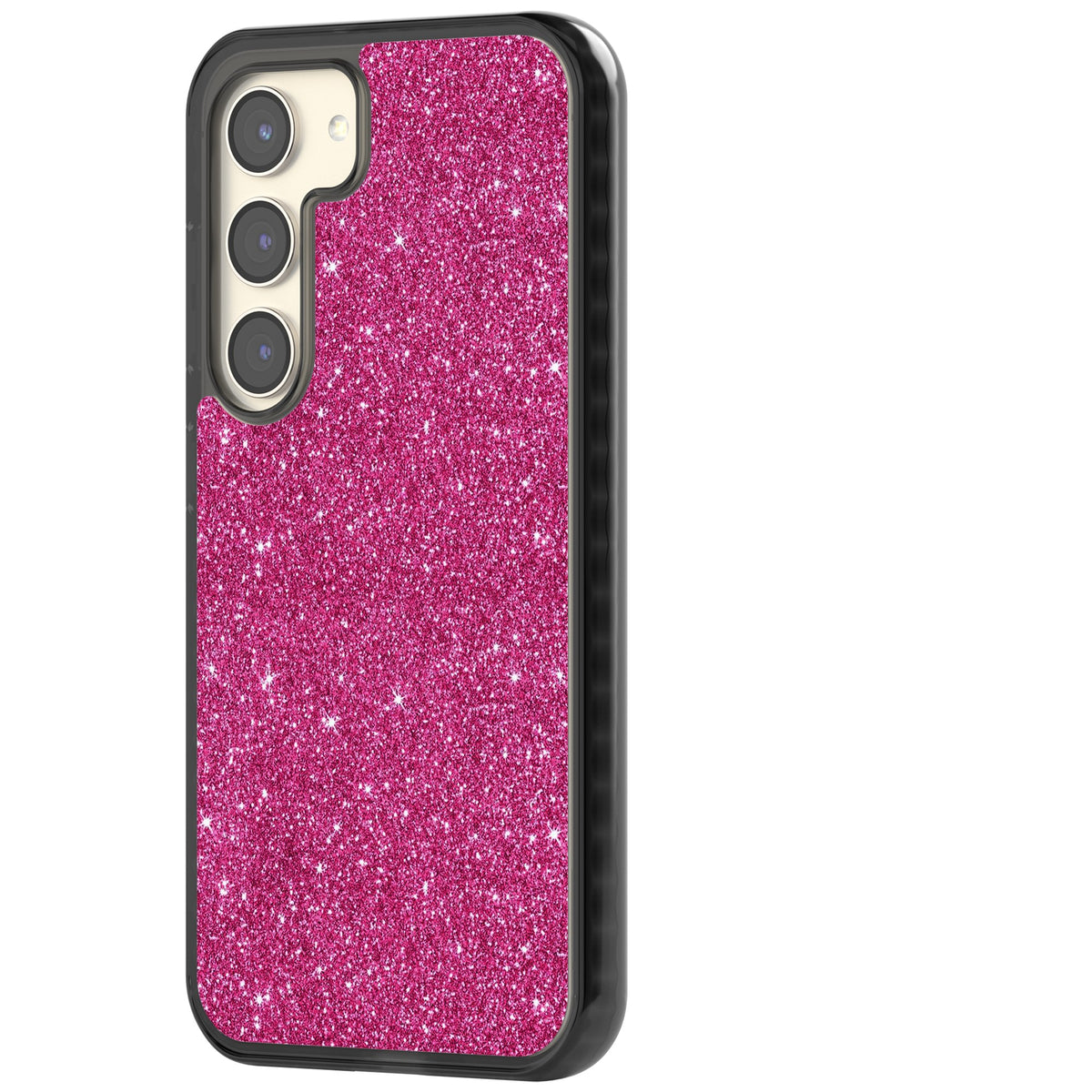 Pink Glitter Samsung S22 / Samsung S22 Plus / Samsung S23 / Samsung S23 Plus / Samsung S24 / Samsung S24 Plus Impact Black Phone Case side