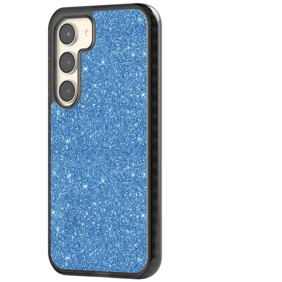 Blue Glitter Samsung S22 / Samsung S22 Plus / Samsung S23 / Samsung S23 Plus / Samsung S24 / Samsung S24 Plus Impact Black Phone Case side