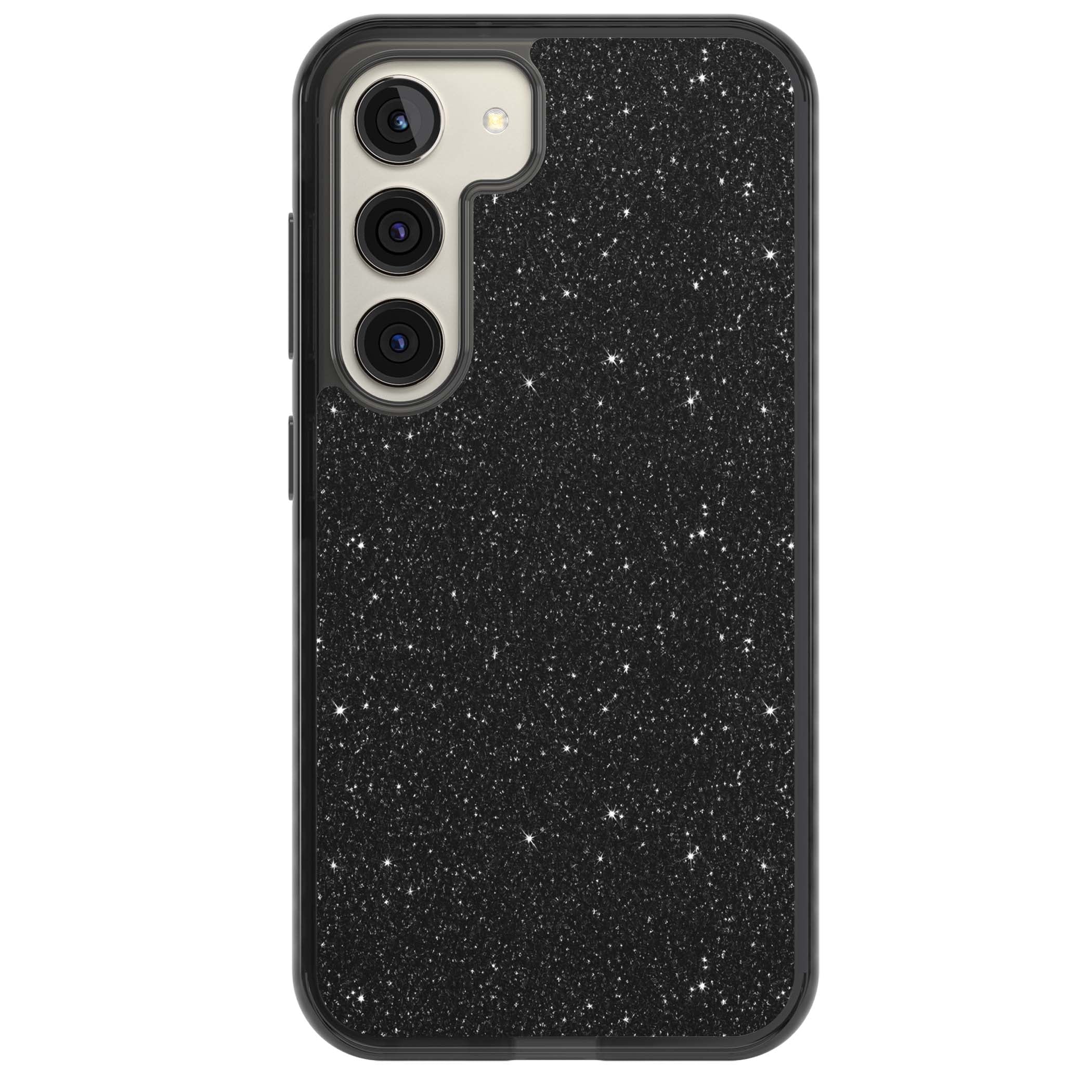 Black Glitter black glitter iPhone case featuring an all-over sparkly shimmer pattern on a jet black base | Black Impact case for Samsung Galaxy S24, Samsung Galaxy S23, Samsung Galaxy S22