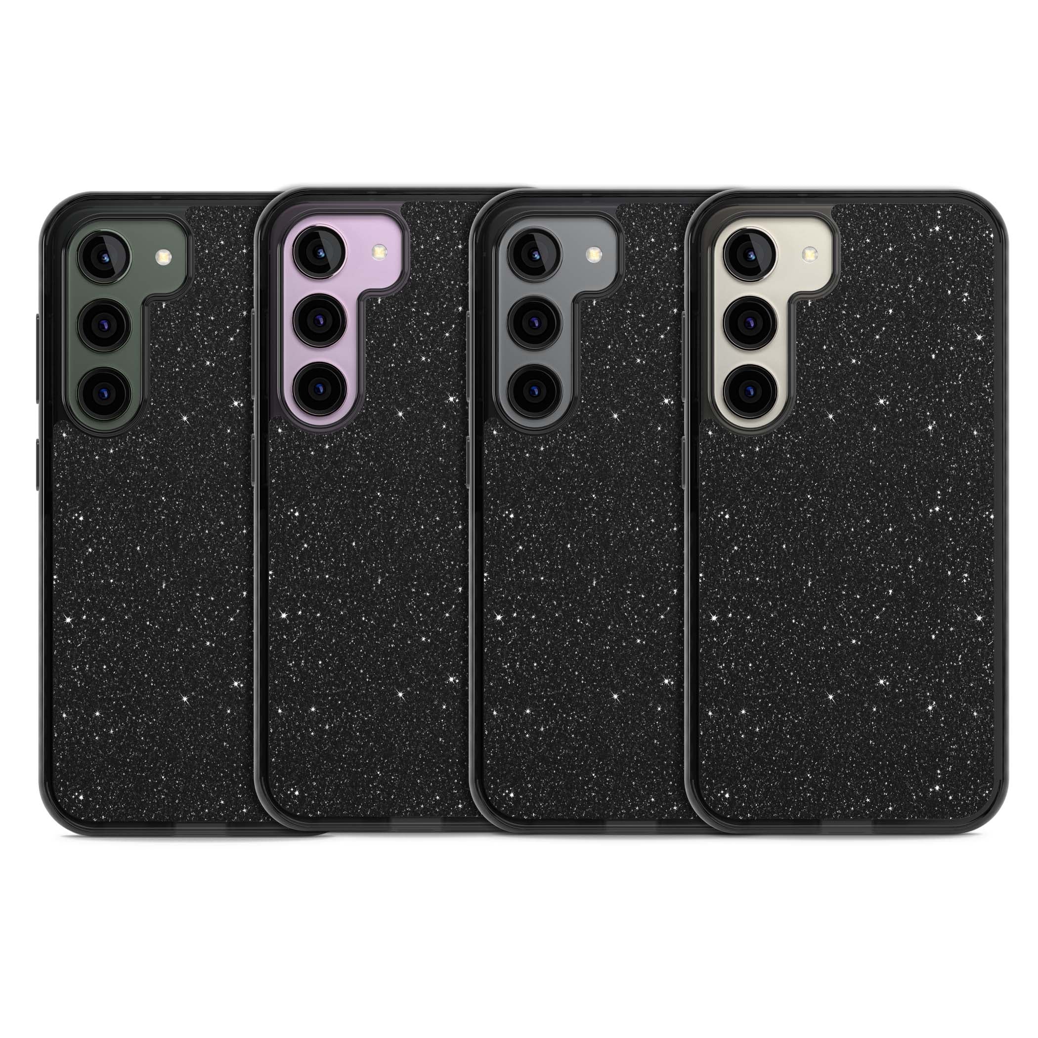 Black Glitter black glitter iPhone case featuring an all-over sparkly shimmer pattern on a jet black base | Black Impact case for Samsung Galaxy S24, Samsung Galaxy S23, Samsung Galaxy S22