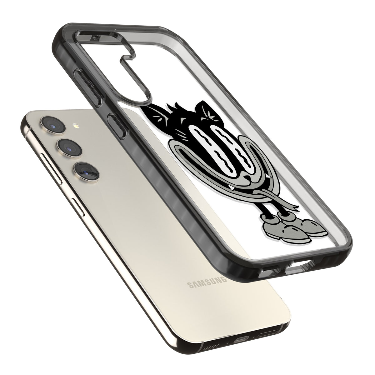 Whisker Noir Samsung S22 / Samsung S22 Plus / Samsung S23 / Samsung S23 Plus / Samsung S24 / Samsung S24 Plus Impact Black Phone Case angled