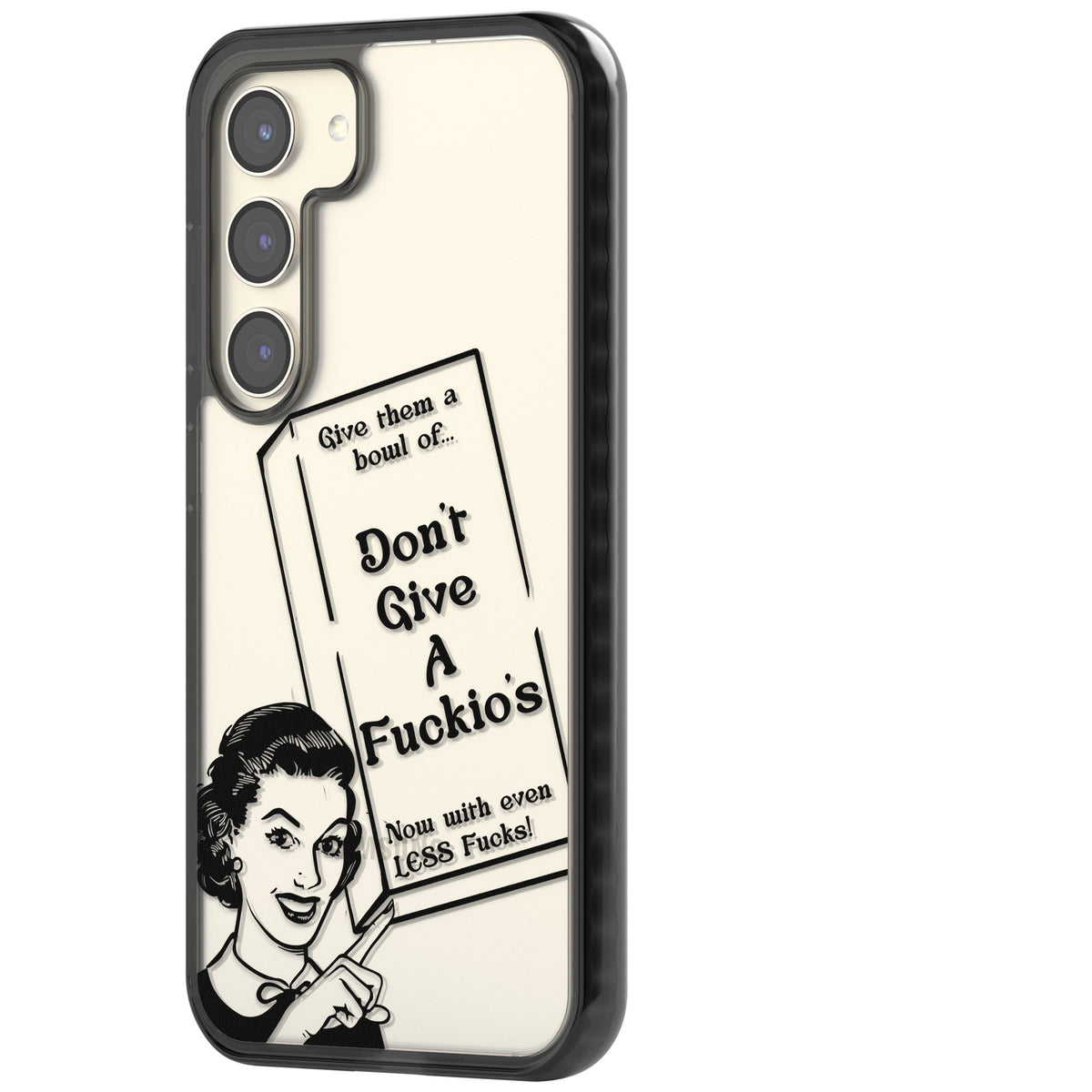 Dont Give A F Ckios Cereal Samsung S22 / Samsung S22 Plus / Samsung S23 / Samsung S23 Plus / Samsung S24 / Samsung S24 Plus Impact Black Phone Case side