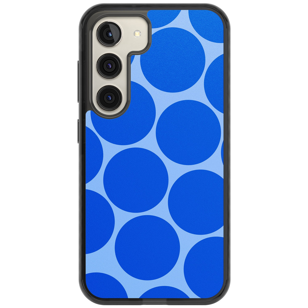 Retro Blue Circles Samsung S22 / Samsung S22 Plus / Samsung S23 / Samsung S23 Plus / Samsung S24 / Samsung S24 Plus Impact Black Phone Case front