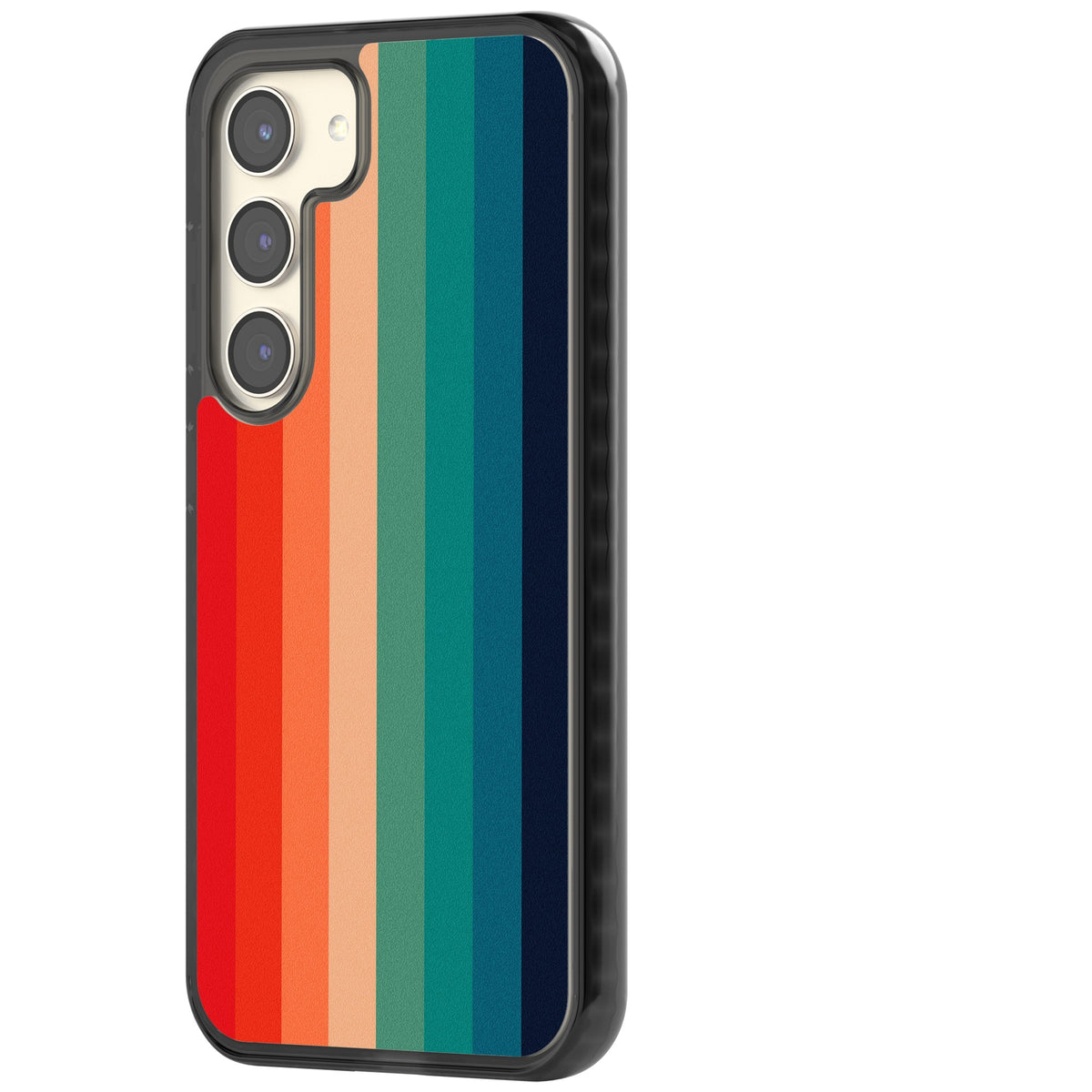 Retro Spectrum Samsung S22 / Samsung S22 Plus / Samsung S23 / Samsung S23 Plus / Samsung S24 / Samsung S24 Plus Impact Black Phone Case side