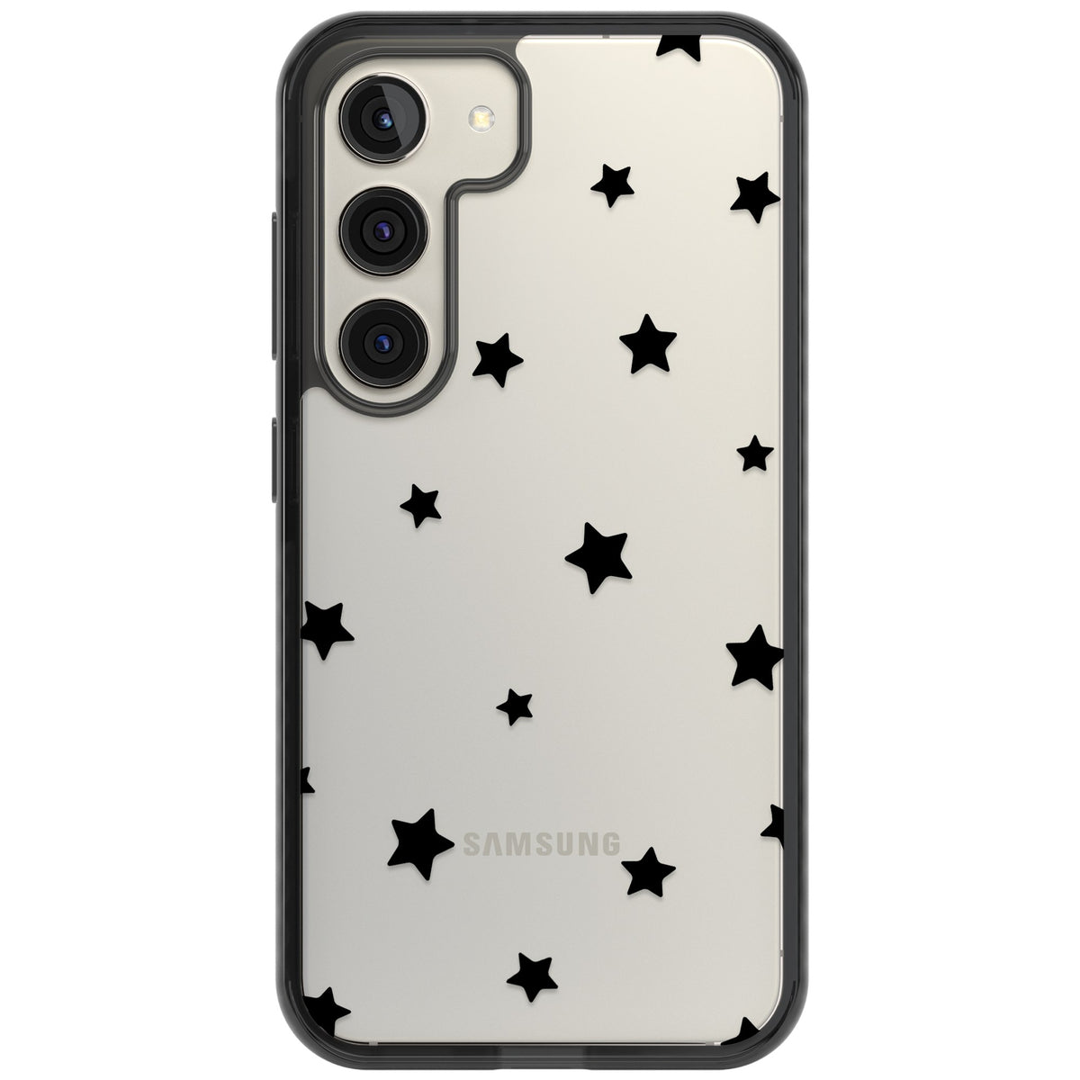 Starry Night Black Stars Samsung S22 / Samsung S22 Plus / Samsung S23 / Samsung S23 Plus / Samsung S24 / Samsung S24 Plus Impact Black Phone Case front
