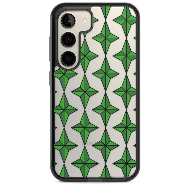 Emerald Stars Pattern (Clear) Impact Phone Case for Samsung Galaxy S24, Samsung Galaxy S23, Samsung Galaxy S22