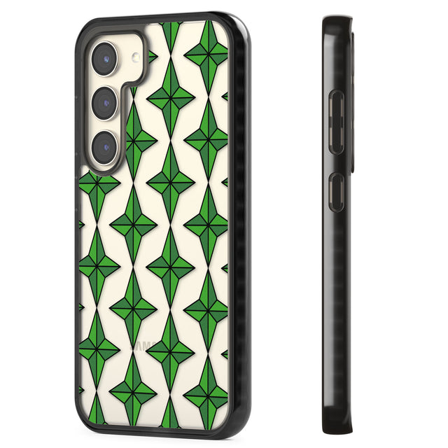 Emerald Stars Pattern (Clear) Impact Phone Case for Samsung Galaxy S24, Samsung Galaxy S23, Samsung Galaxy S22