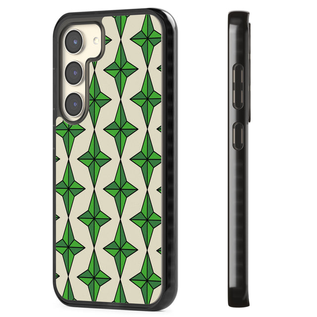 Emerald Stars Pattern Impact Phone Case for Samsung Galaxy S24, Samsung Galaxy S23, Samsung Galaxy S22