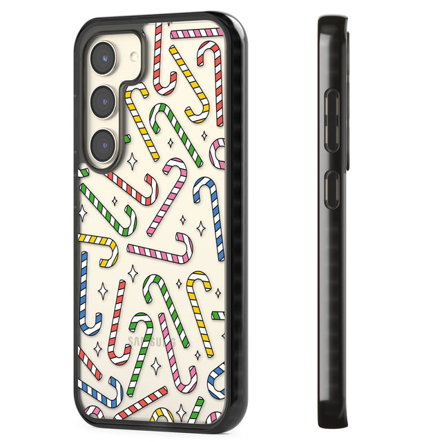 Colourful Stars & Candy Canes Impact Phone Case for Samsung Galaxy S24, Samsung Galaxy S23, Samsung Galaxy S22