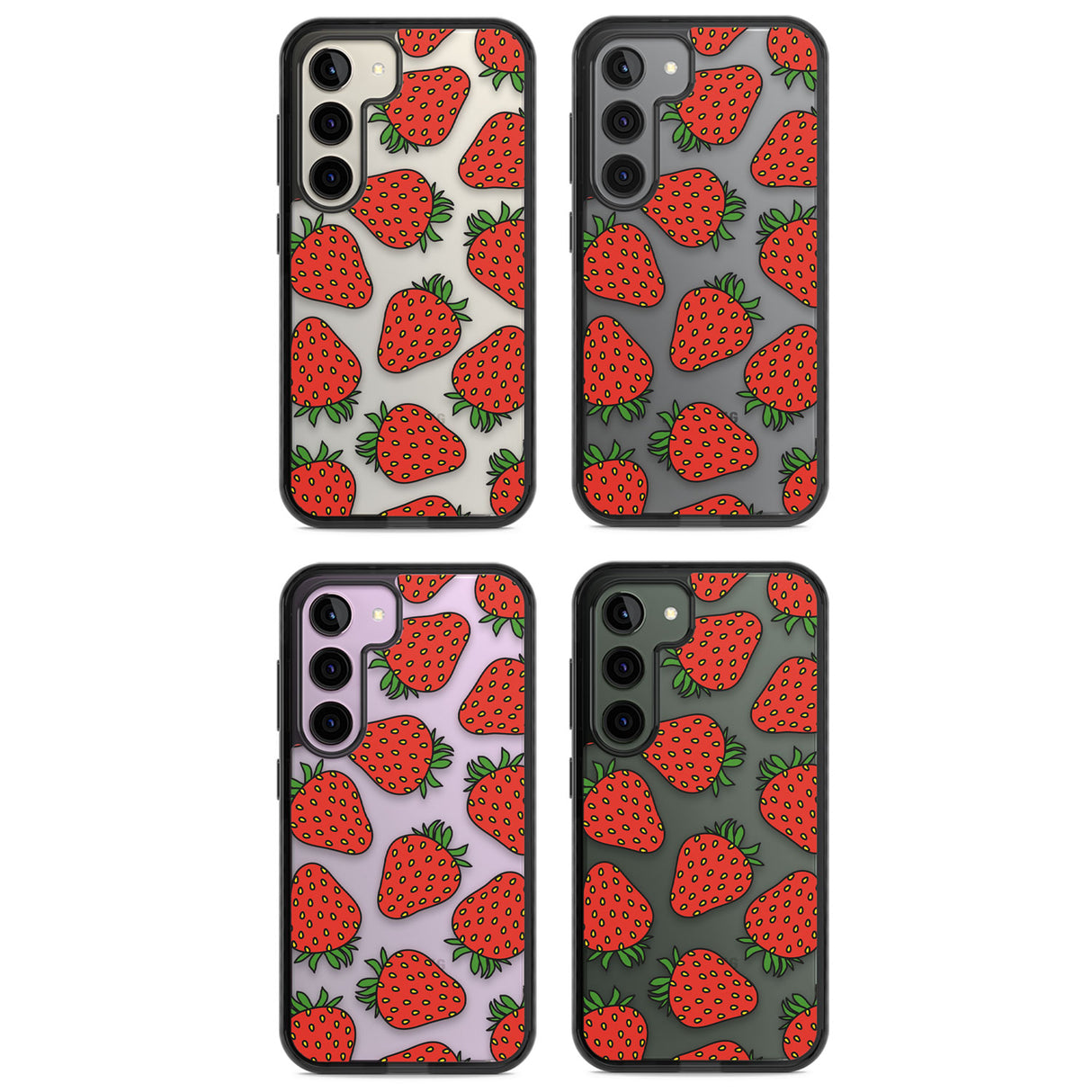 Strawberry Pattern Impact Phone Case for Samsung Galaxy S24, Samsung Galaxy S23, Samsung Galaxy S22